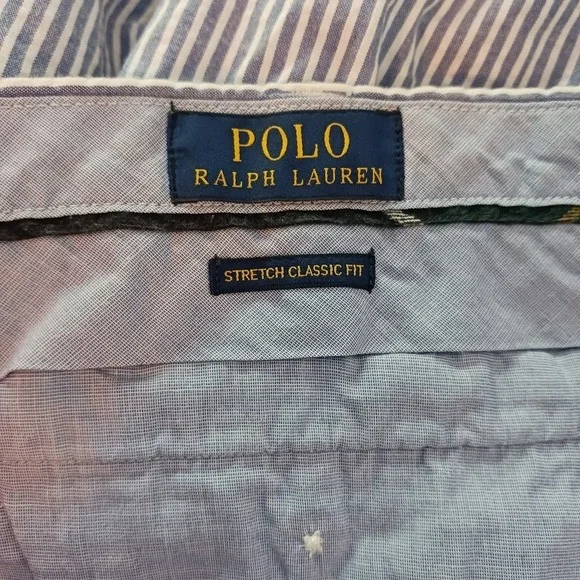Ralph Lauren Polo Seersucker Skull Design, Size 34, Stretch Classic Fit - Picture 6 of 6